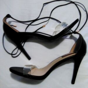 NEW Lace Up Black Heels